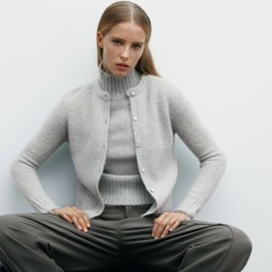 Zara sage green wool and alpaca blend cardigan